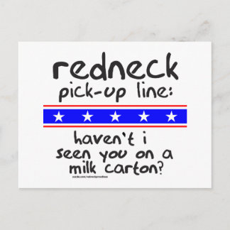 REDNECK PICK-UP LINE MILK CARTON T-SHIRTS POSTCARD