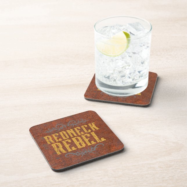 Redneck Rebel Grunge Rust Coaster (Right Side)