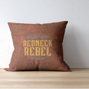 Redneck Rebel Grunge Rust Cushion