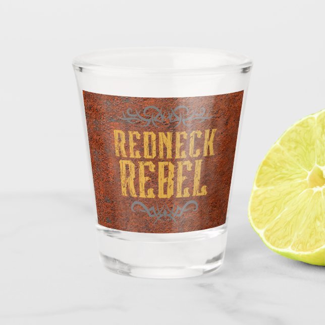 Redneck Rebel Grunge Rust Shot Glass (Front)