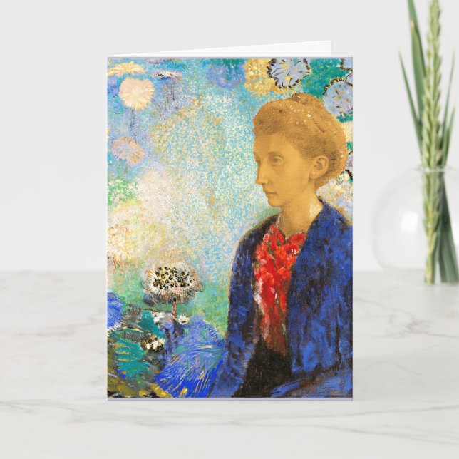 Redon - Baronne de Domecy, fine art painting Card (Front)