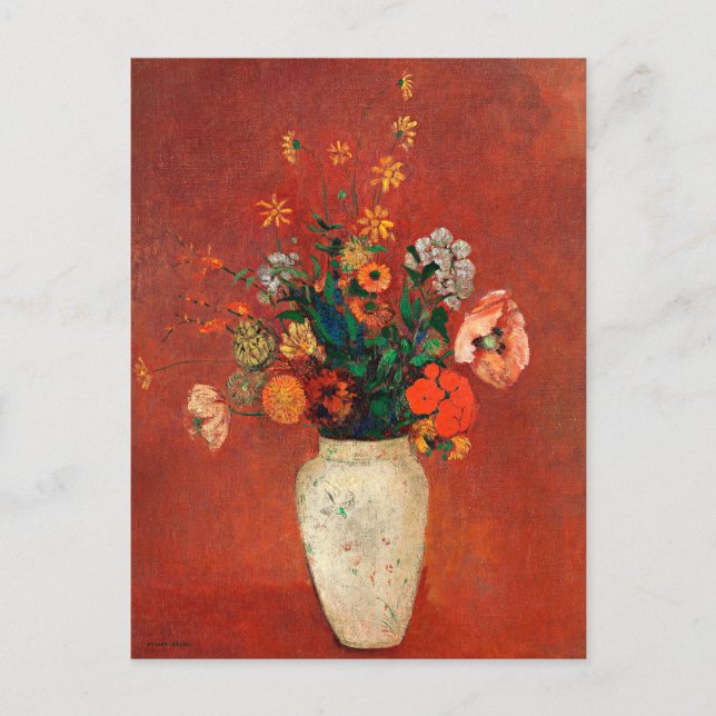 Redon - Bouquet in a Chinese Vase Postcard (Front)