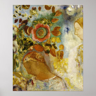 Redon - Two Young Girls Among Flowers Poster