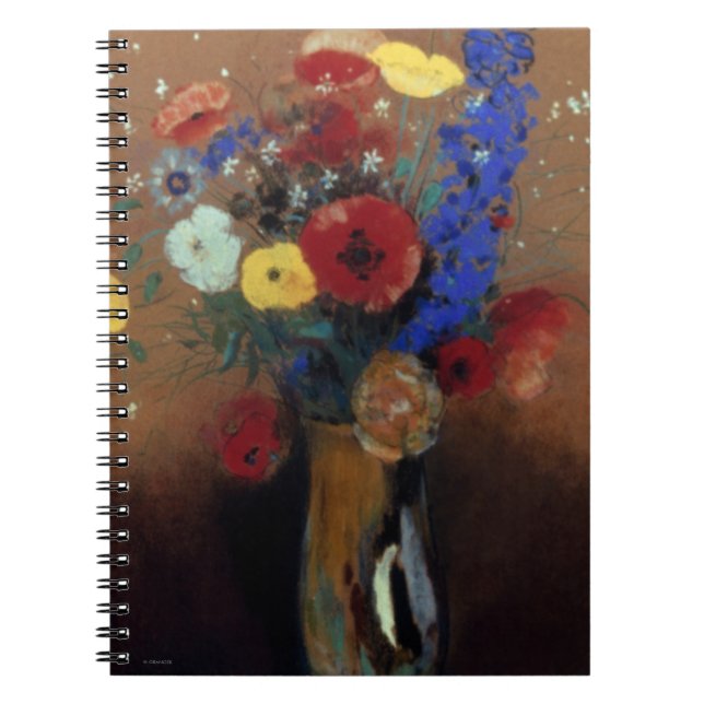 Redon: Wild Flowers, C1912 Spiral Notebook (Front)