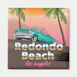 Redondo Beach LA travel poster Magnet