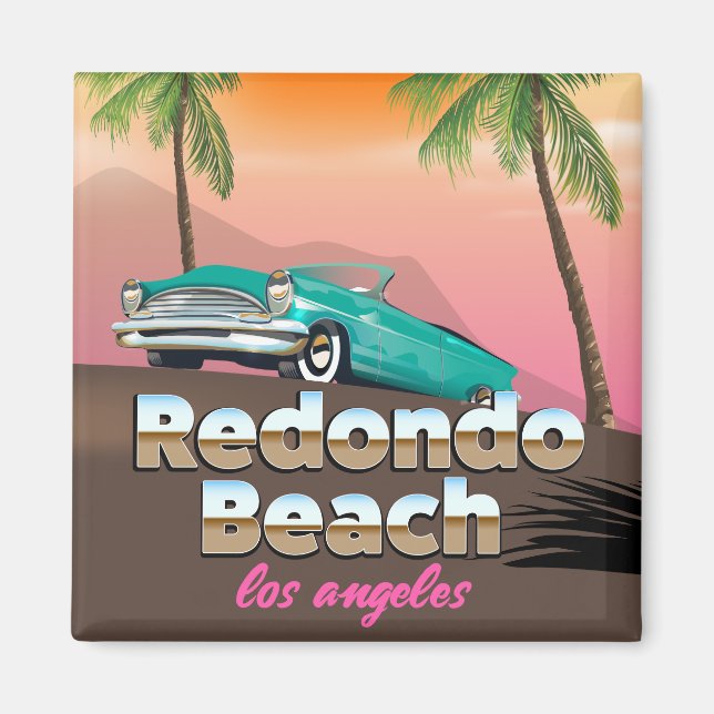 Redondo Beach LA travel poster Magnet (Front)