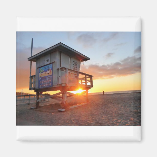 Redondo Beach Sunset Lifeguard Chair 01 Magnet (Front)