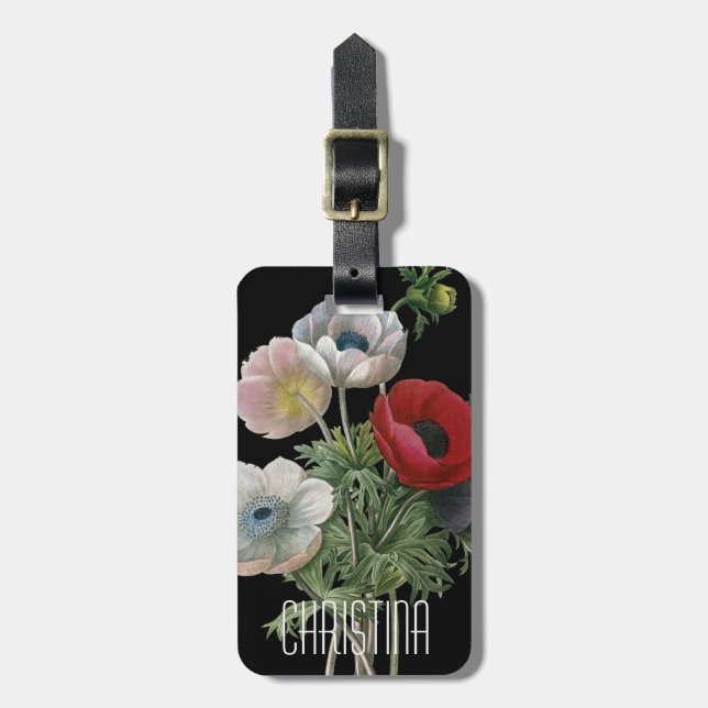 Redoute: Anemone, 1833 Luggage Tag (Front Vertical)