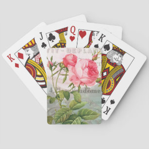Redoute Antique French Accent Rose Playing Cards