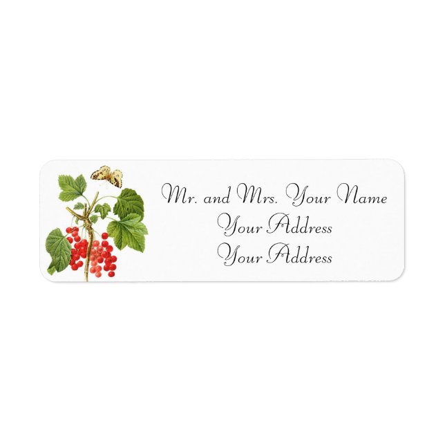 Redoute Botanical Custom Address Labels (Front)