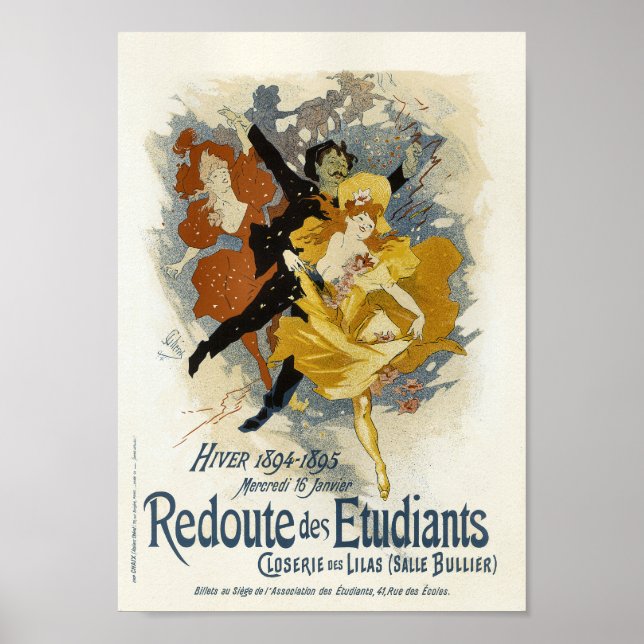 Redoute des Etudiants Vintage French Advertising Poster (Front)