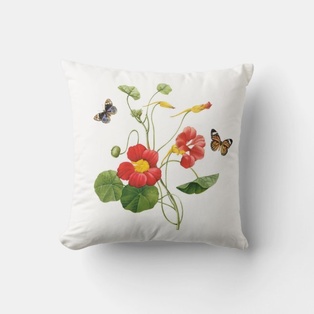 Redoute Flowers Accent Romantic Pillow (Front)