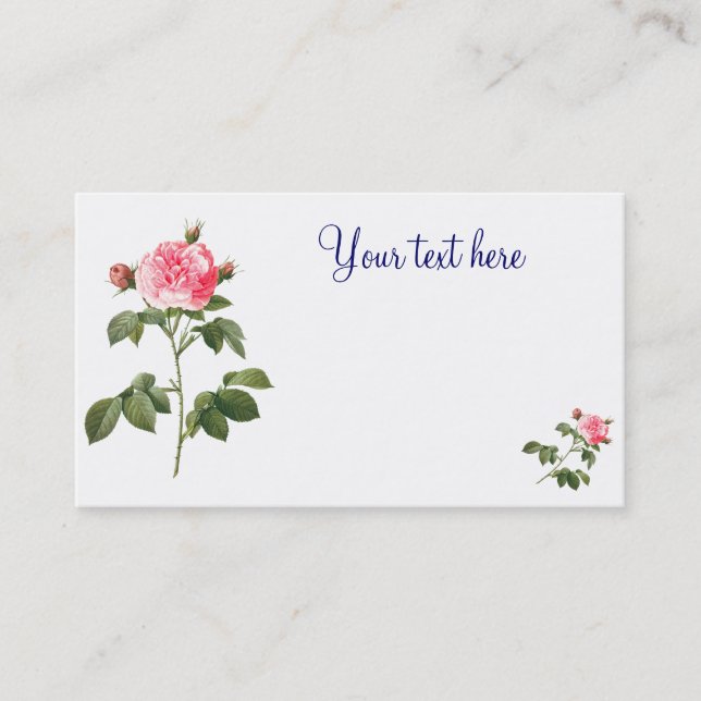 Redoute Flowers Business Cards (Front)