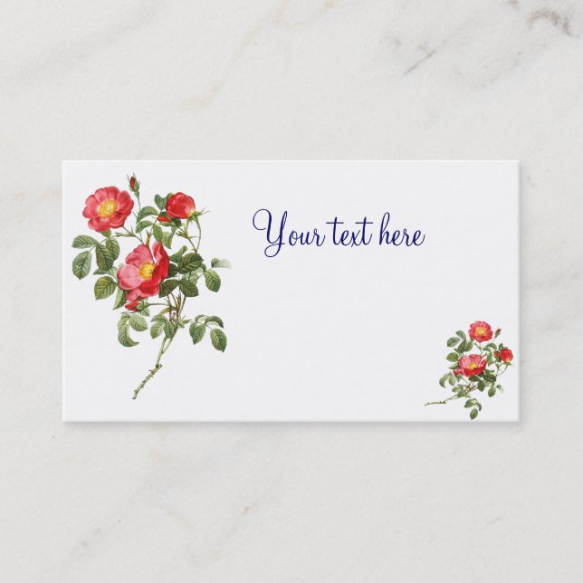 Redoute Flowers Business Cards (Front)
