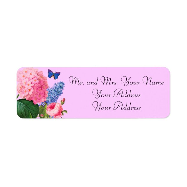Redoute Flowers Custom Address Labels (Front)