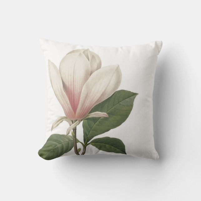 Redoute Magnolia Throw Pillow 20" x 20" (Front)