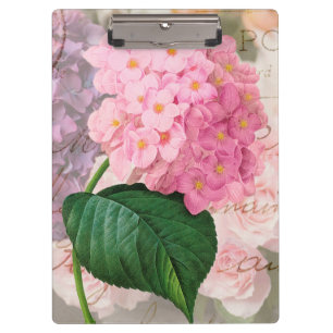 Redoute Pink Hydrangea Office Clipboard