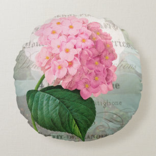 Redoute Pink Hydrangea Petal Pillow