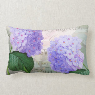 Redoute Purple Hydrangea Lumbar Throw Pillow