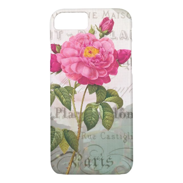 Redoute Shabby Pink Rose iPhone 7 Case (Back)