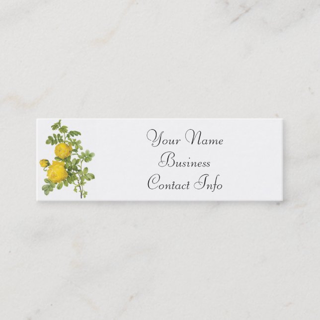 Redoute Yellow Roses Custom Business Cards (Front)
