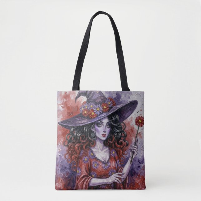RedPurpleDaisyWitch Tote Bag (Front)