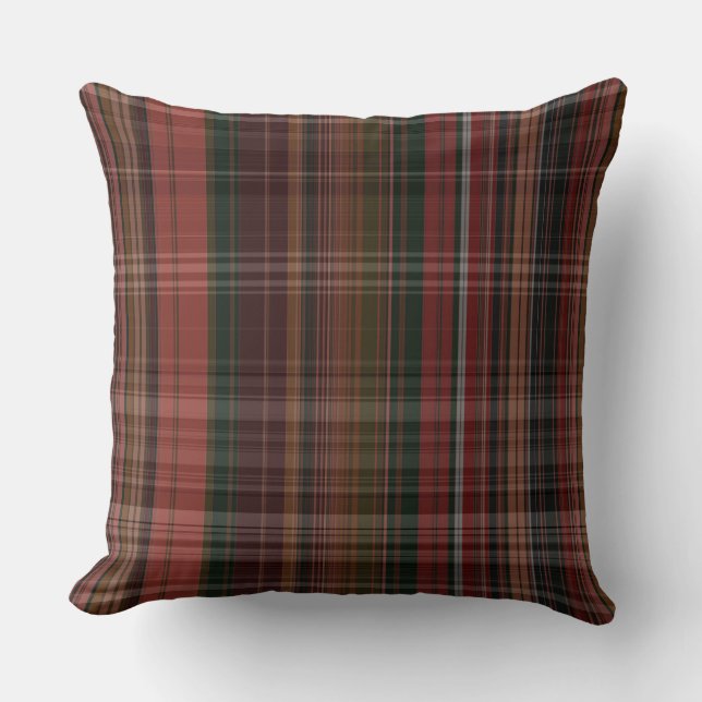 Reds and Greens Plaid Cushion (Front)