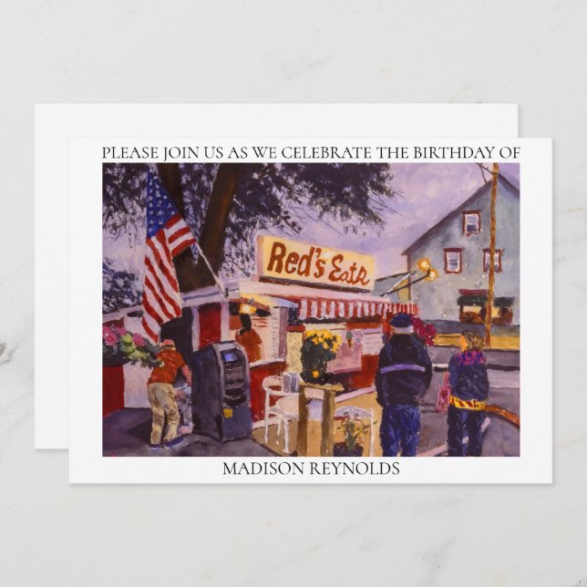 Red's Eats Lobster Shack Birthday Invitation (Front/Back)