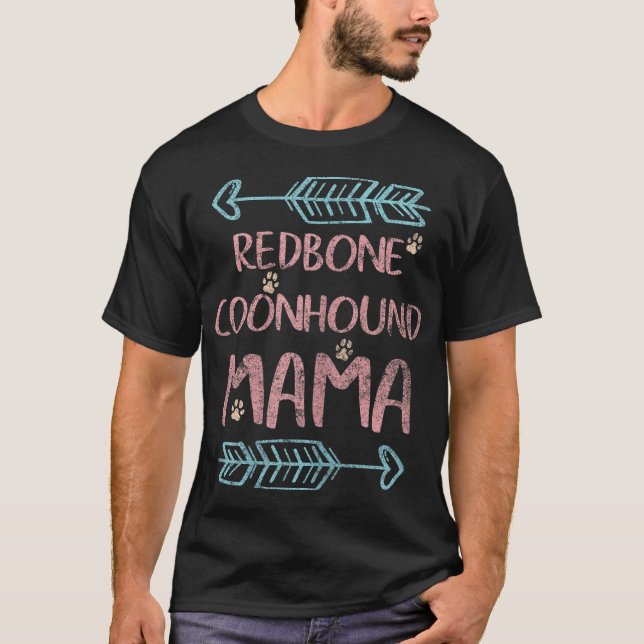 Reds Lover Funny Dog Mum Gifts Redbone Coonhound M T-Shirt (Front)