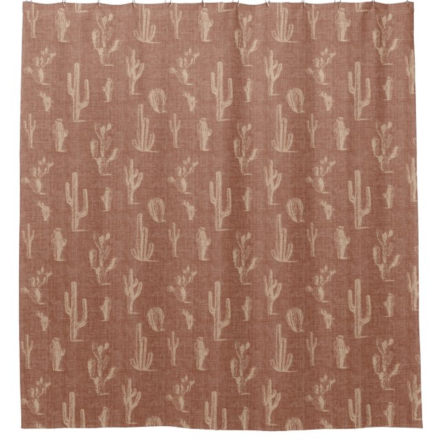 Redstone Desert Cactus Shower Curtain (Front)