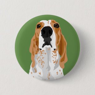 Redtick coonhound head button