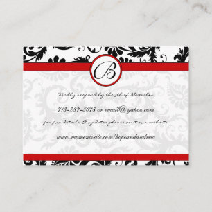 RedTrim Black Damask Response Website Cards