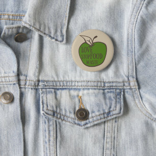 Reduce food waste recycling eco friendly 6 cm round badge