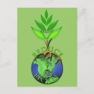 Reduce Recycle Releaf Postcard