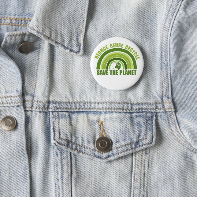 Reduce reuse recycle 6 cm round badge (In Situ)