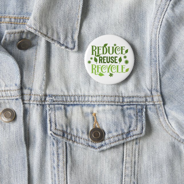Reduce reuse recycle 6 cm round badge (In Situ)