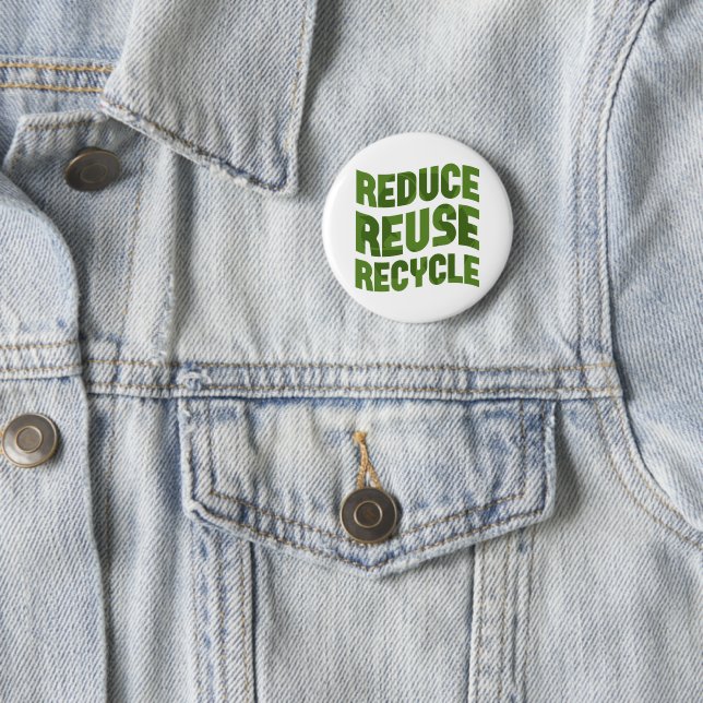 Reduce reuse recycle 6 cm round badge (In Situ)