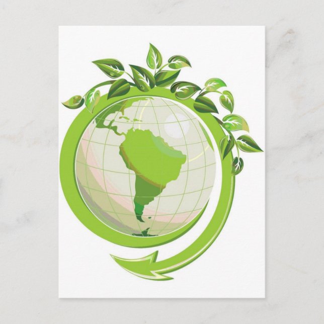 Reduce Reuse Recycle around the world Postcard (Front)