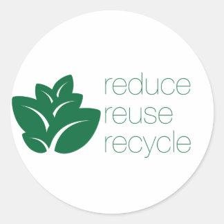 Reduce, reuse, recycle classic round sticker
