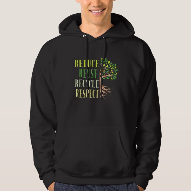 Reduce Reuse Recycle Climate Crisis Environmental  Hoodie (Front)