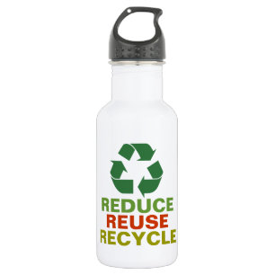 Reduce Reuse Recycle Earth Day Aluminium Bottle