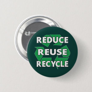 Reduce Reuse Recycle Earth Day Every Day Vintage 6 Cm Round Badge