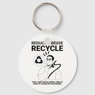 Reduce, Reuse, Recycle _ Environmental Protection  Key Ring
