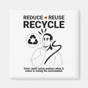 Reduce, Reuse, Recycle _ Environmental Protection Magnet