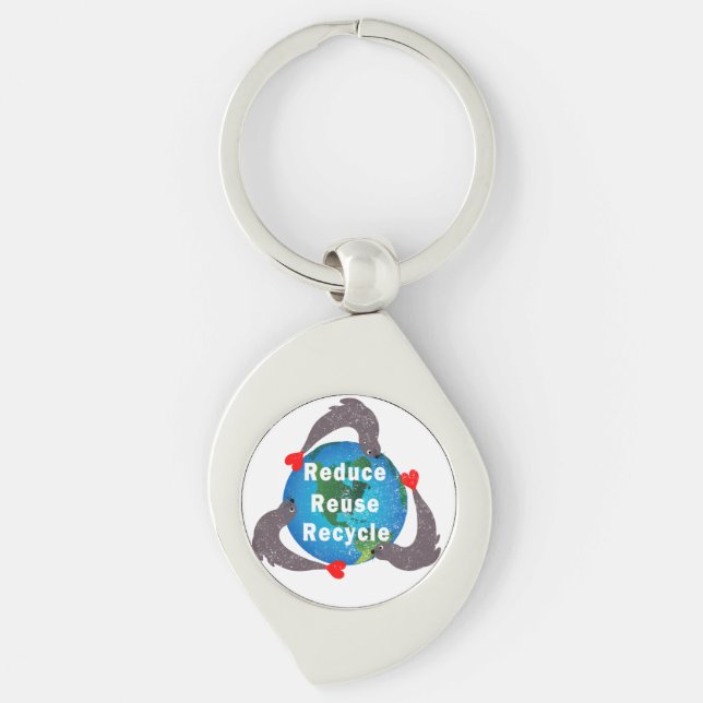 Reduce Reuse Recycle Key Ring (Front)