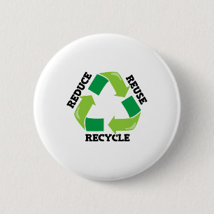 Reduce Reuse Recycle Mother Nature Advocacy Earth 6 Cm Round Badge
