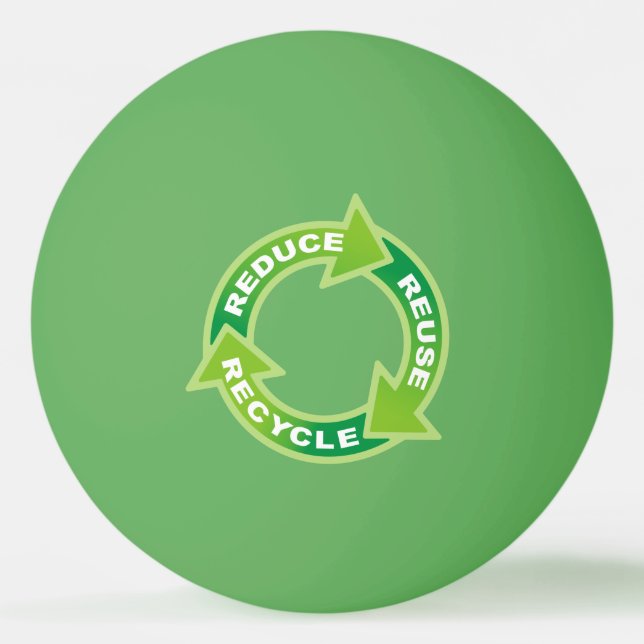 Reduce Reuse Recycle Ping Pong Ball (Front)
