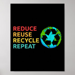Reduce Reuse Recycle Planet Environmental Protecti Poster