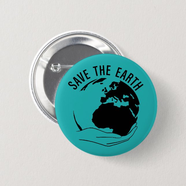 Reduce reuse recycle save the earth 6 cm round badge (Front & Back)