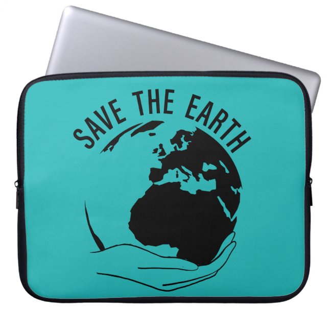 Reduce reuse recycle save the earth laptop sleeve (Front)